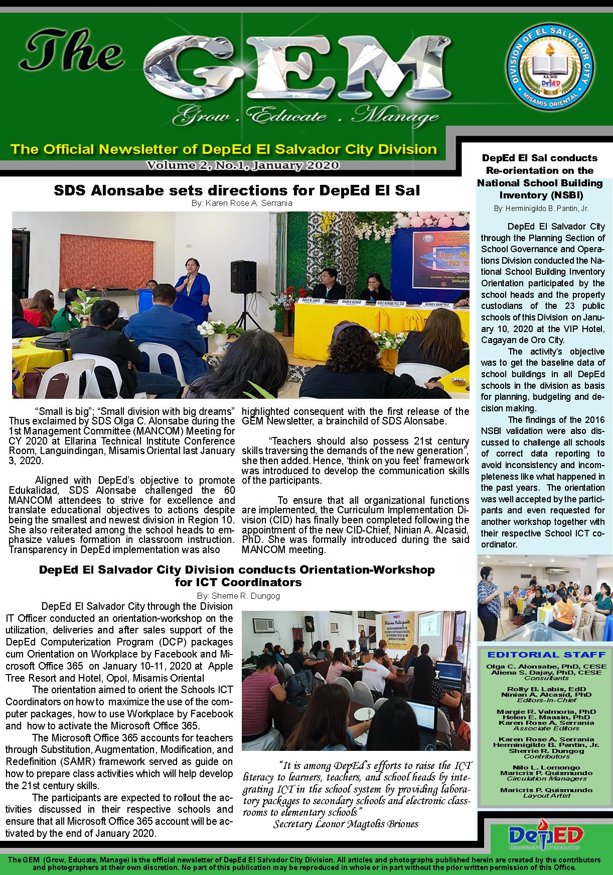 The GEM Newsletter Volume 1